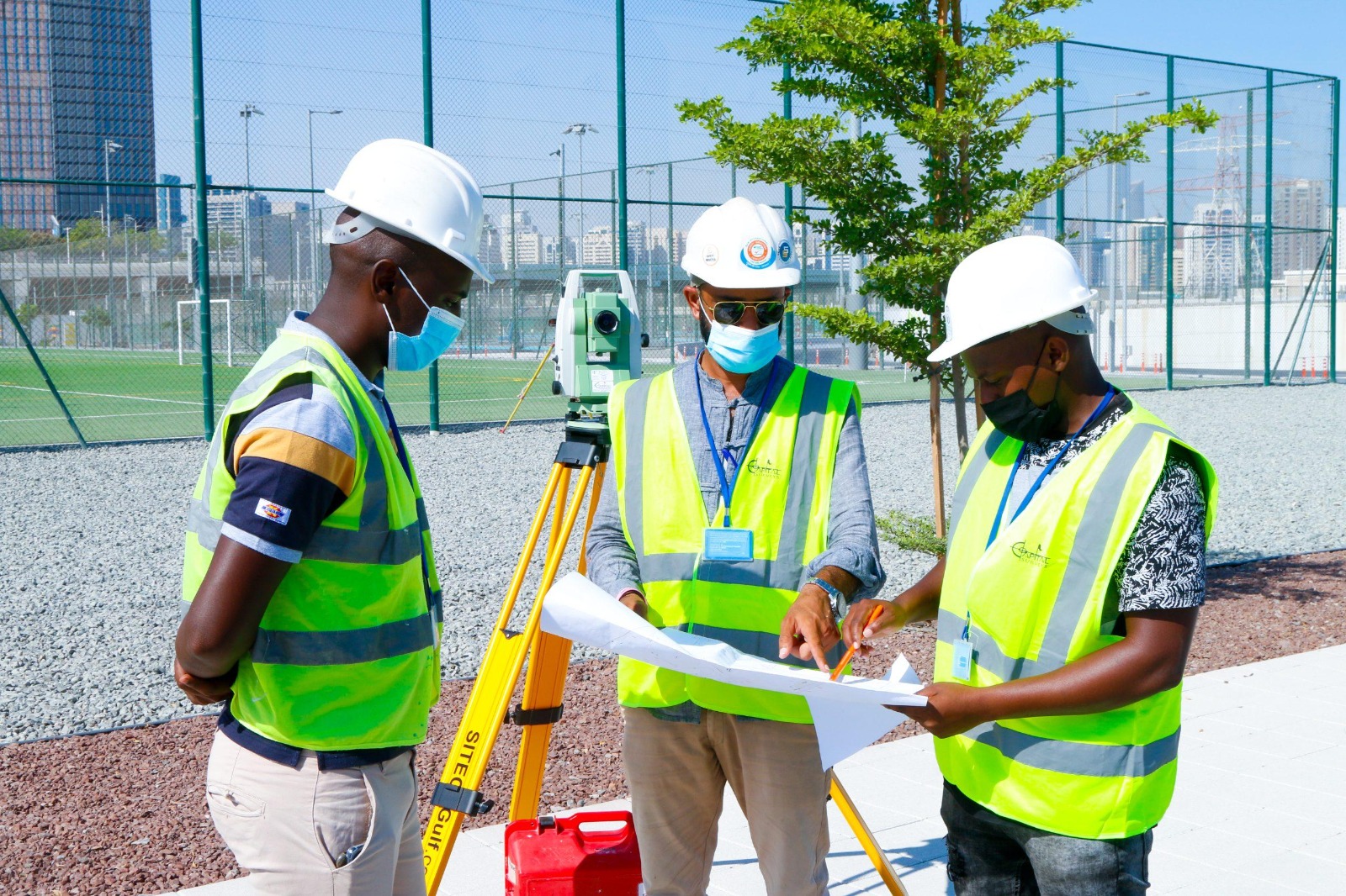 Construction team at work